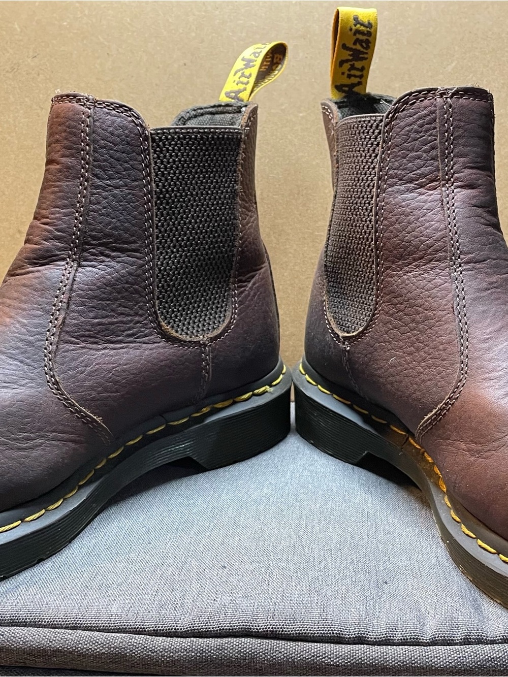 Dr. Martens Men’s Brown Leather Chukka Boots with Yellow Stitching - Picture 3 of 10